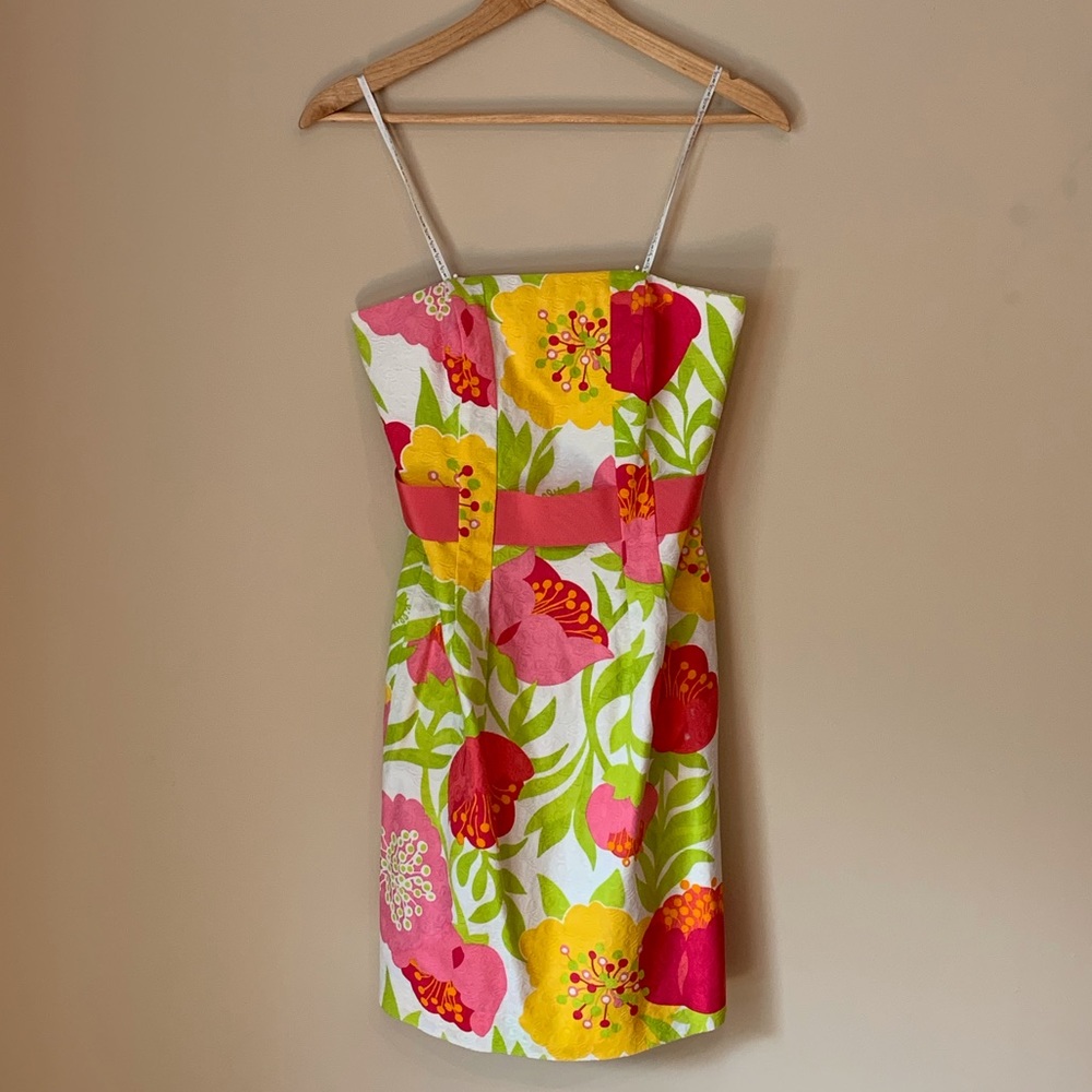 Lilly Pulitzer strapless large flower print dress